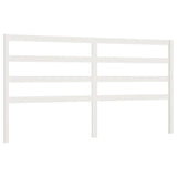 Bed Headboard White 186 cm Solid Wood Pine - Front View