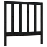 Bed Headboard Black 96 cm Solid Wood Pine - Front View