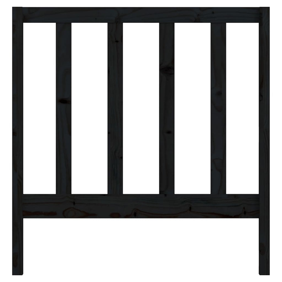 Bed Headboard Black 96 cm Solid Wood Pine