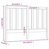 Bed Headboard 141 cm Solid Wood Pine - Rear View