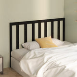 Bed Headboard Black 141 cm Solid Wood Pine - Side View