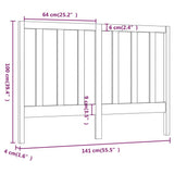 Bed Headboard Black 141 cm Solid Wood Pine