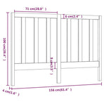 Bed Headboard Black 156 cm Solid Wood Pine