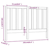 Bed Headboard Black 156 cm Solid Wood Pine - Rear View