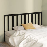 Bed Headboard Black 186 cm Solid Wood Pine - Side View