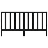 Bed Headboard Black 186 cm Solid Wood Pine
