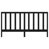 Bed Headboard Black 186 cm Solid Wood Pine - Top-Down View