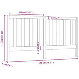 Bed Headboard Black 186 cm Solid Wood Pine