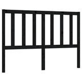 Bed Headboard Black 141 cm Solid Wood Pine - Front View