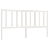 Bed Headboard White 186 cm Solid Wood Pine - Front View