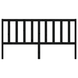 Bed Headboard Black 186 cm Solid Wood Pine