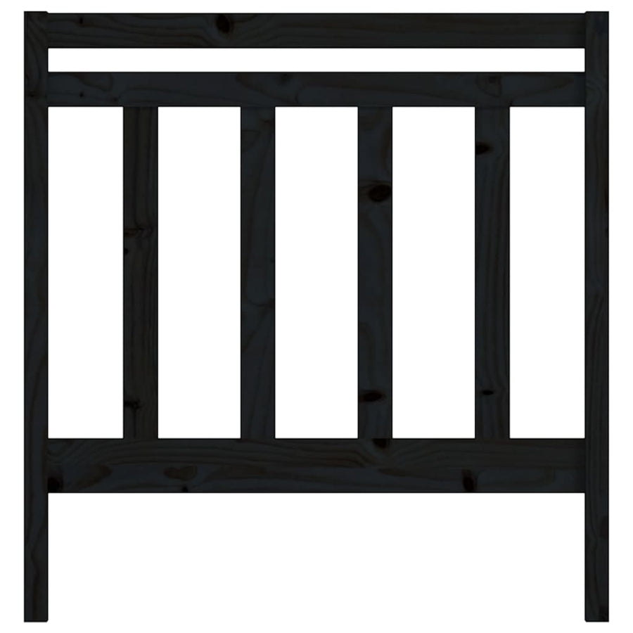 Bed Headboard Black 96 cm Solid Wood Pine