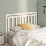 Bed Headboard White 156x4x100 cm Solid Wood Pine