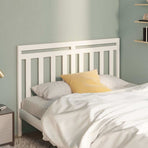 Bed Headboard White 156 cm Solid Wood Pine