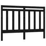 Bed Headboard Black 156 cm Solid Wood Pine - Front View