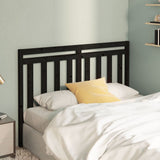 Bed Headboard Black 156 cm Solid Wood Pine - Side View