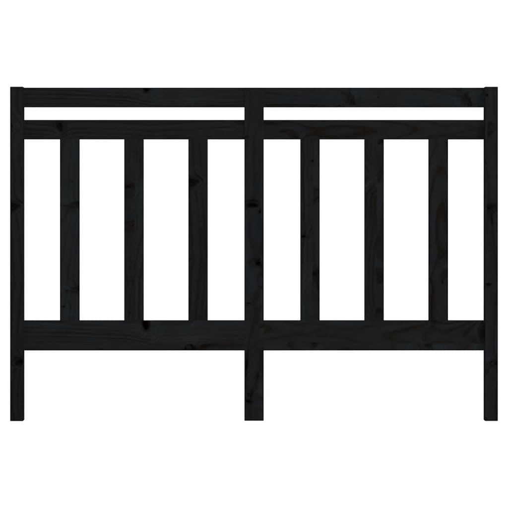Bed Headboard Black 156 cm Solid Wood Pine
