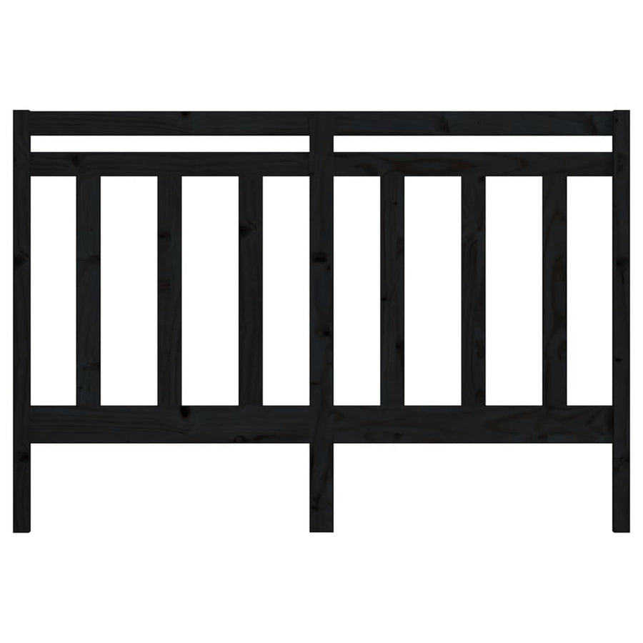 Bed Headboard Black 156 cm Solid Wood Pine