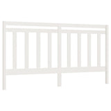 Bed Headboard White 186 cm Solid Wood Pine - Front View