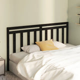 Bed Headboard Black 186 cm Solid Wood Pine - Side View