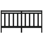 Bed Headboard Black 186 cm Solid Wood Pine