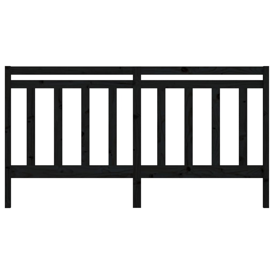 Bed Headboard Black 186 cm Solid Wood Pine