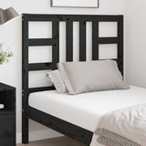Bed Headboard Black 96 cm Solid Wood Pine - Side View