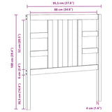Bed Headboard Black 96 cm Solid Wood Pine - Extra Image