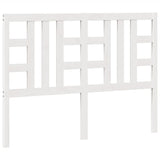 Bed Headboard White 141 cm Solid Wood Pine - Front View