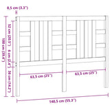 Bed Headboard White 141 cm Solid Wood Pine