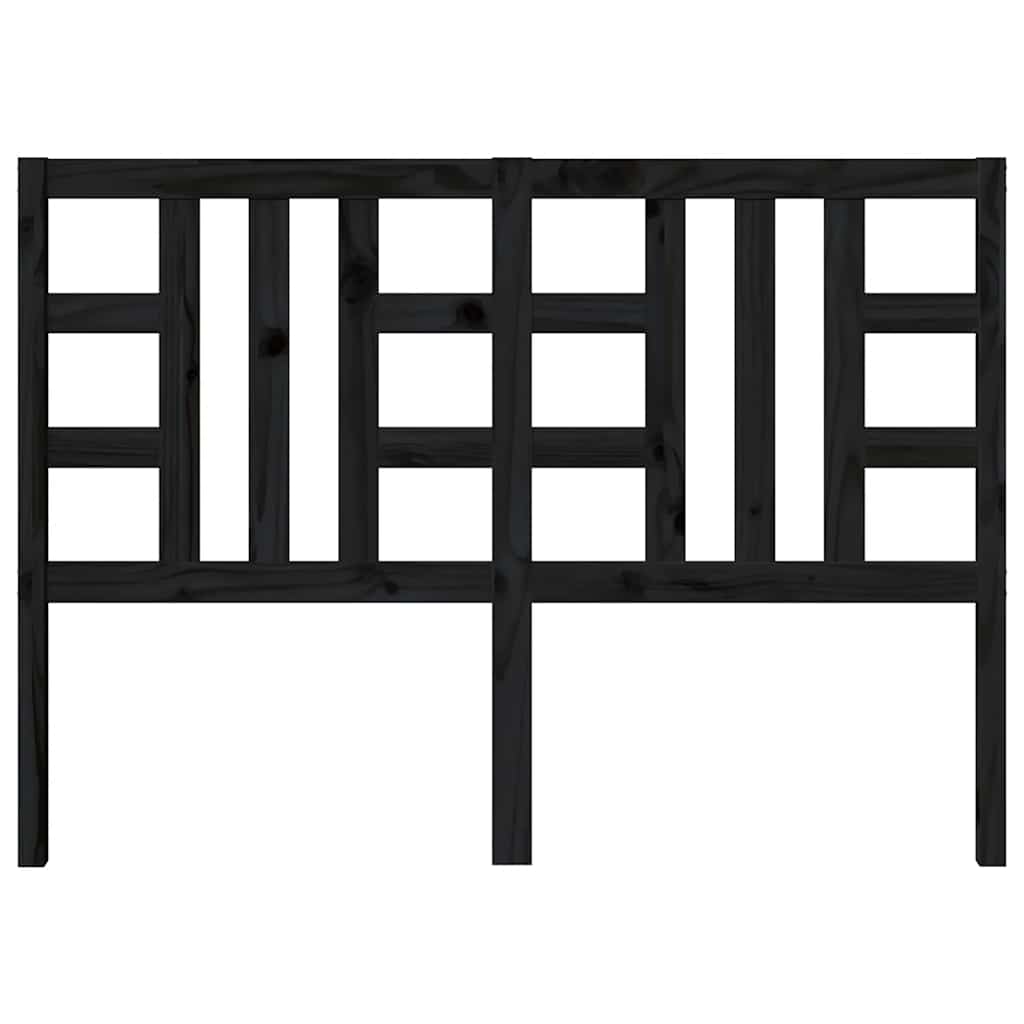 Bed Headboard Black 141 cm Solid Wood Pine