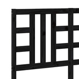 Bed Headboard Black 141 cm Solid Wood Pine