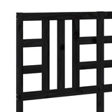 Bed Headboard Black 141 cm Solid Wood Pine - Close-Up Angle