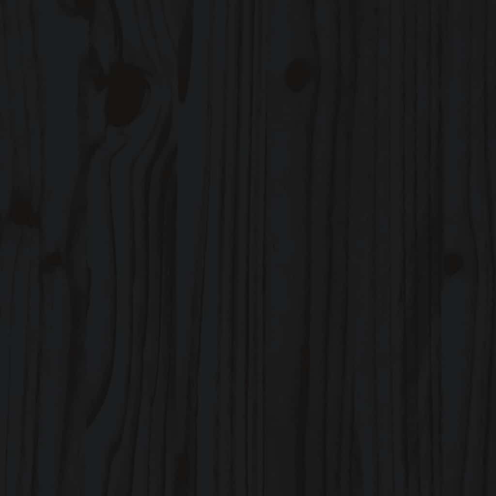 Bed Headboard Black 141 cm Solid Wood Pine