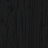 Bed Headboard Black 141 cm Solid Wood Pine - Low Angle