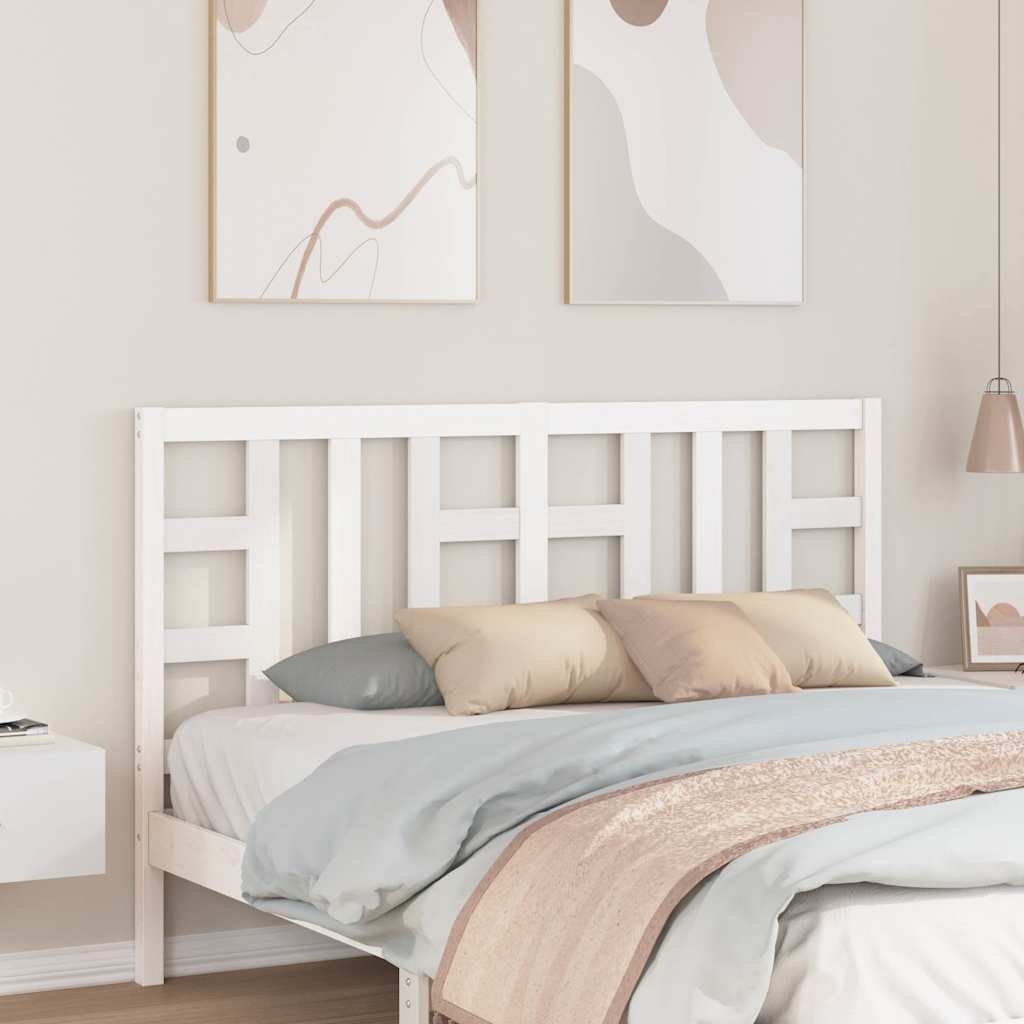 Bed Headboard White 156 cm Solid Wood Pine