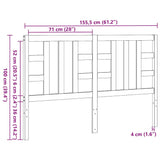 Bed Headboard Black 156 cm Solid Wood Pine