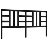 Bed Headboard Black 186 cm Solid Wood Pine