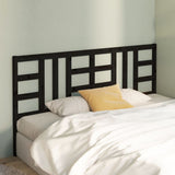 Bed Headboard Black 186 cm Solid Wood Pine - Side View