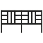 Bed Headboard Black 186 cm Solid Wood Pine