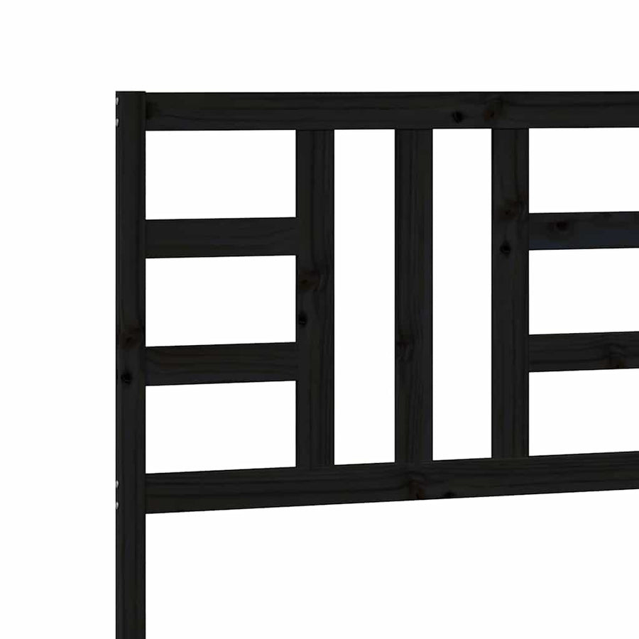 Bed Headboard Black 186 cm Solid Wood Pine