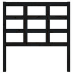 Bed Headboard Black 95.5 cm Solid Wood Pine