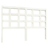 Bed Headboard White 140.5 cm Solid Wood Pine - Front View
