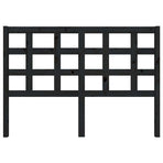 Bed Headboard Black 140.5 cm Solid Wood Pine