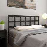 Bed Headboard Black 156x4x100 cm Solid Wood Pine