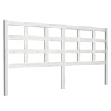 Bed Headboard White 185.5 cm Solid Wood Pine - Front View