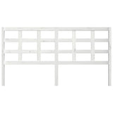 Bed Headboard White 185.5 cm Solid Wood Pine - Side View