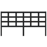 Bed Headboard Black 185.5 cm Solid Wood Pine - Side View