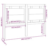 Bed Headboard White 140.5 cm Solid Wood Pine - Rear View
