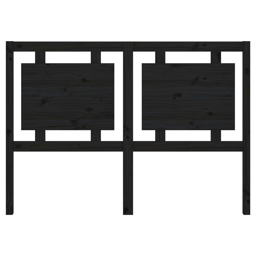 Bed Headboard Black 140.5 cm Solid Wood Pine